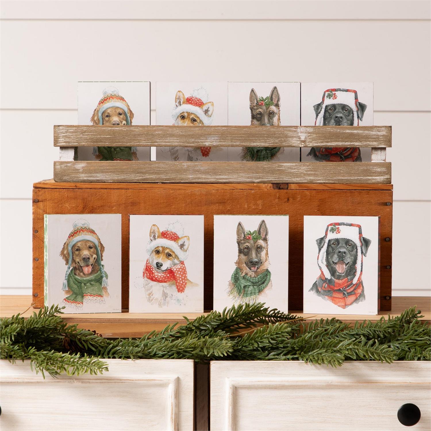 Crate Of 12 - Cozy Dogs Block Table Sitters