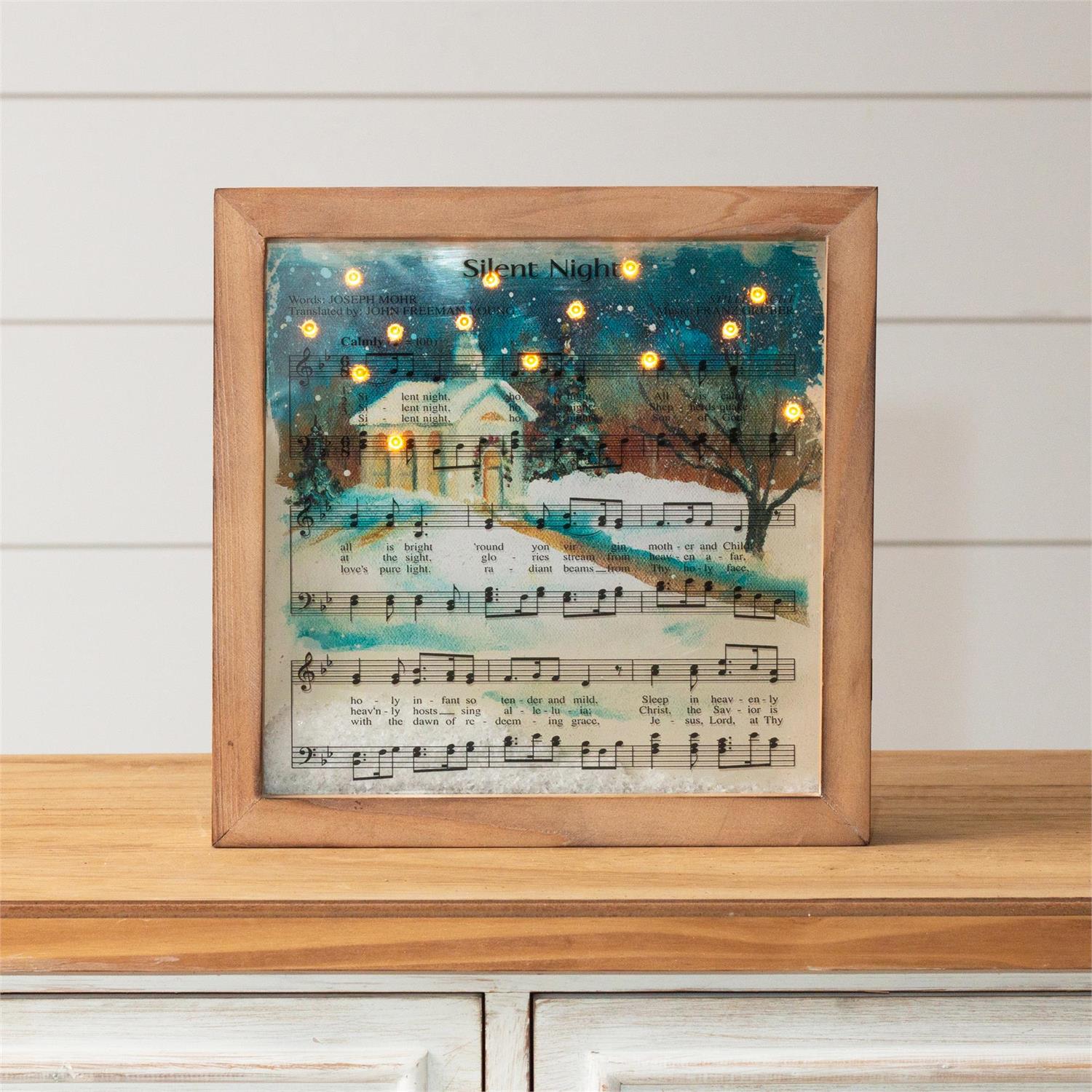 LED Snowy Shadow Box - Silent Night