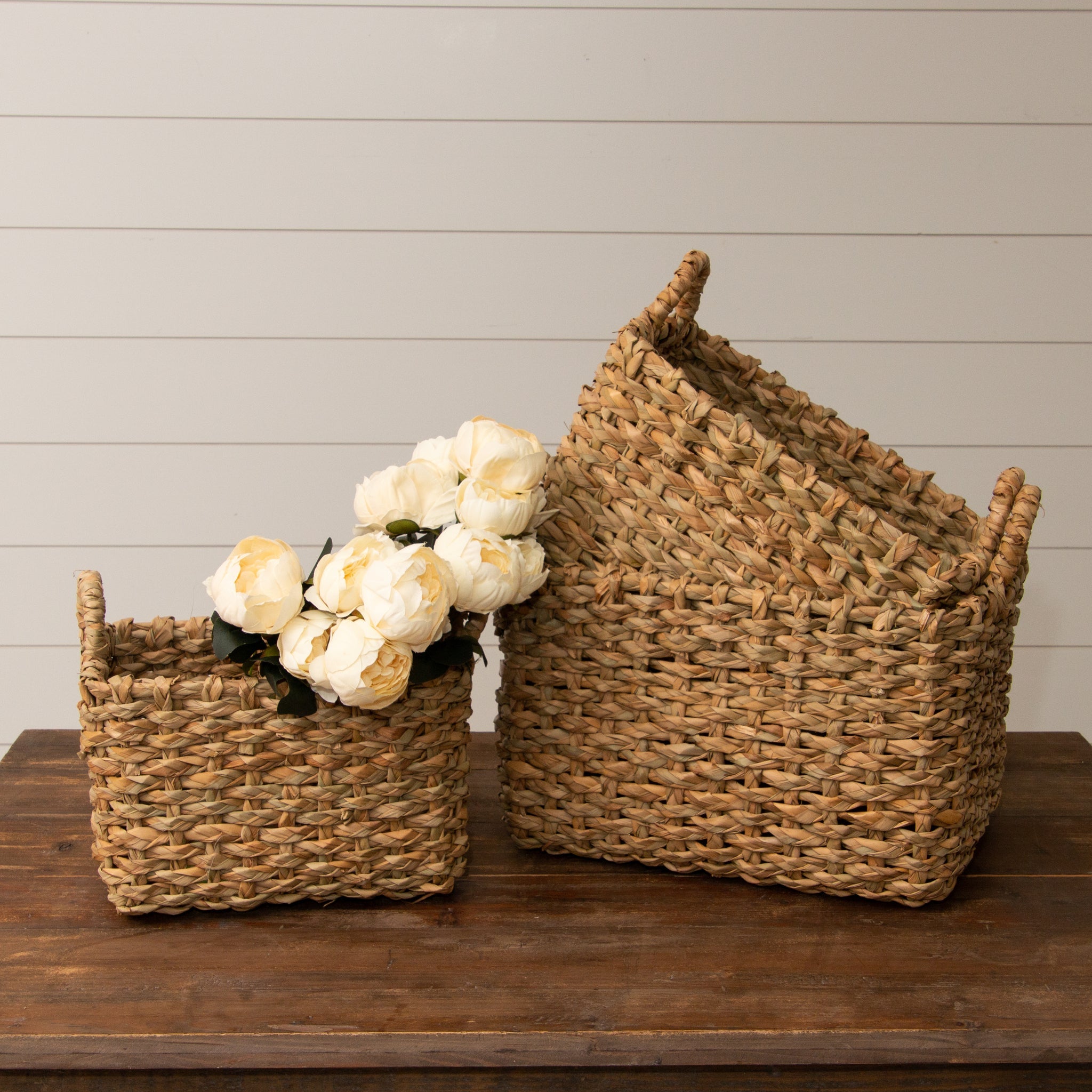 Handmade Woven Straw Storage Baskets