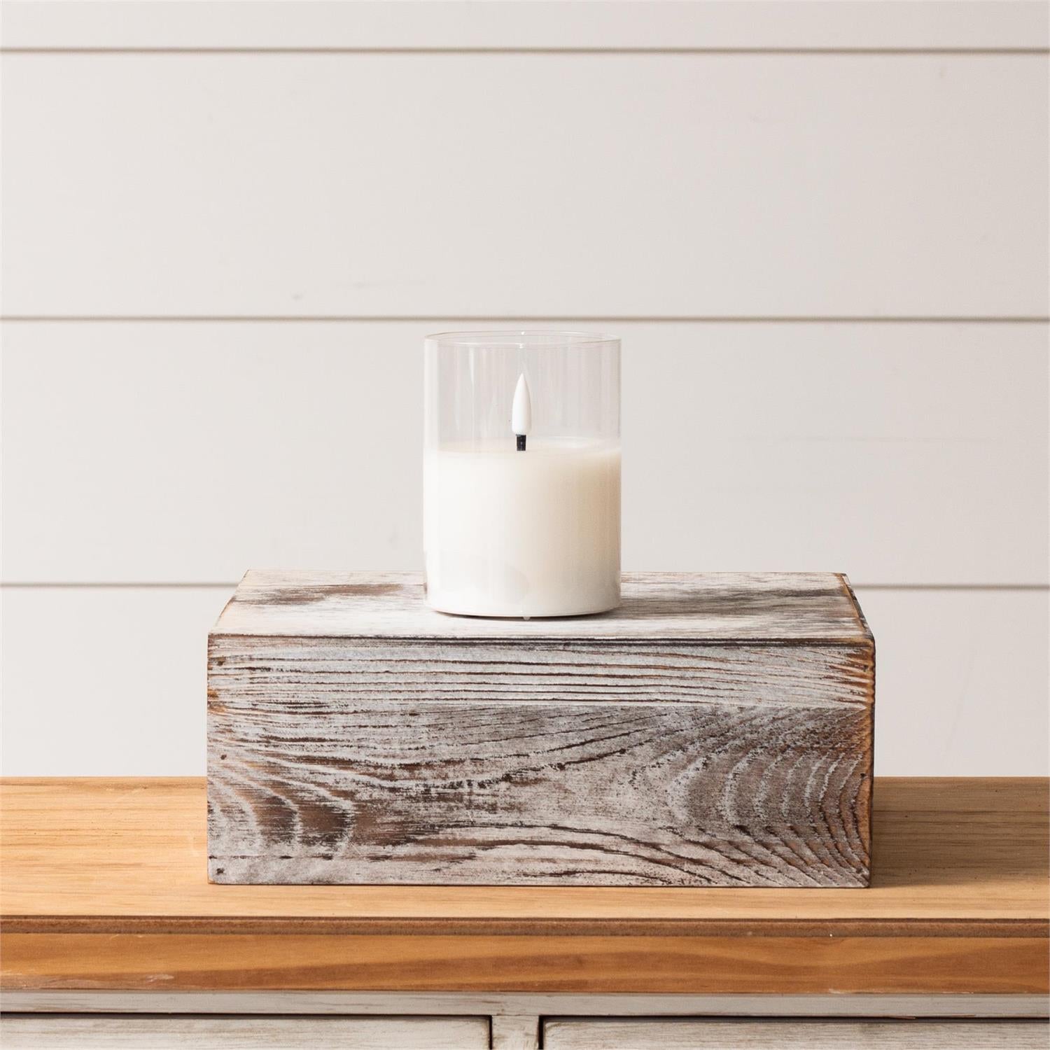 Pillar Clear Led Flickering Candle, Sm