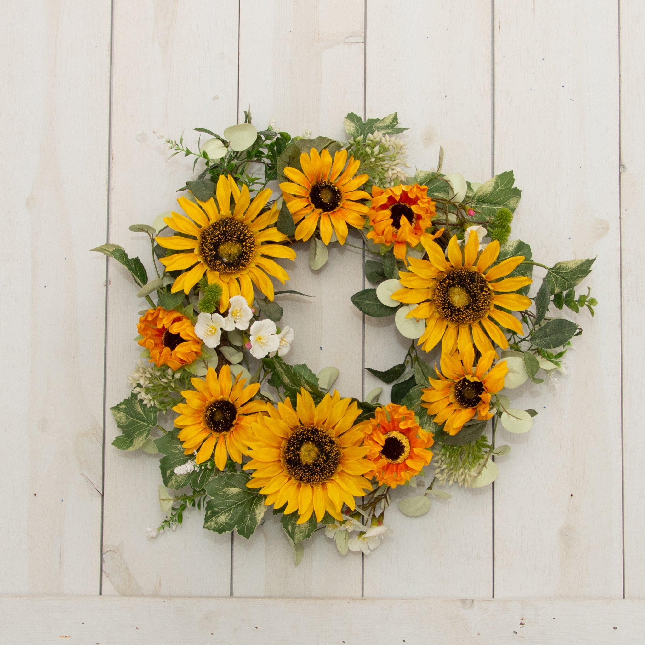 Wreath - Twig Base, Sunflowers And Foliage