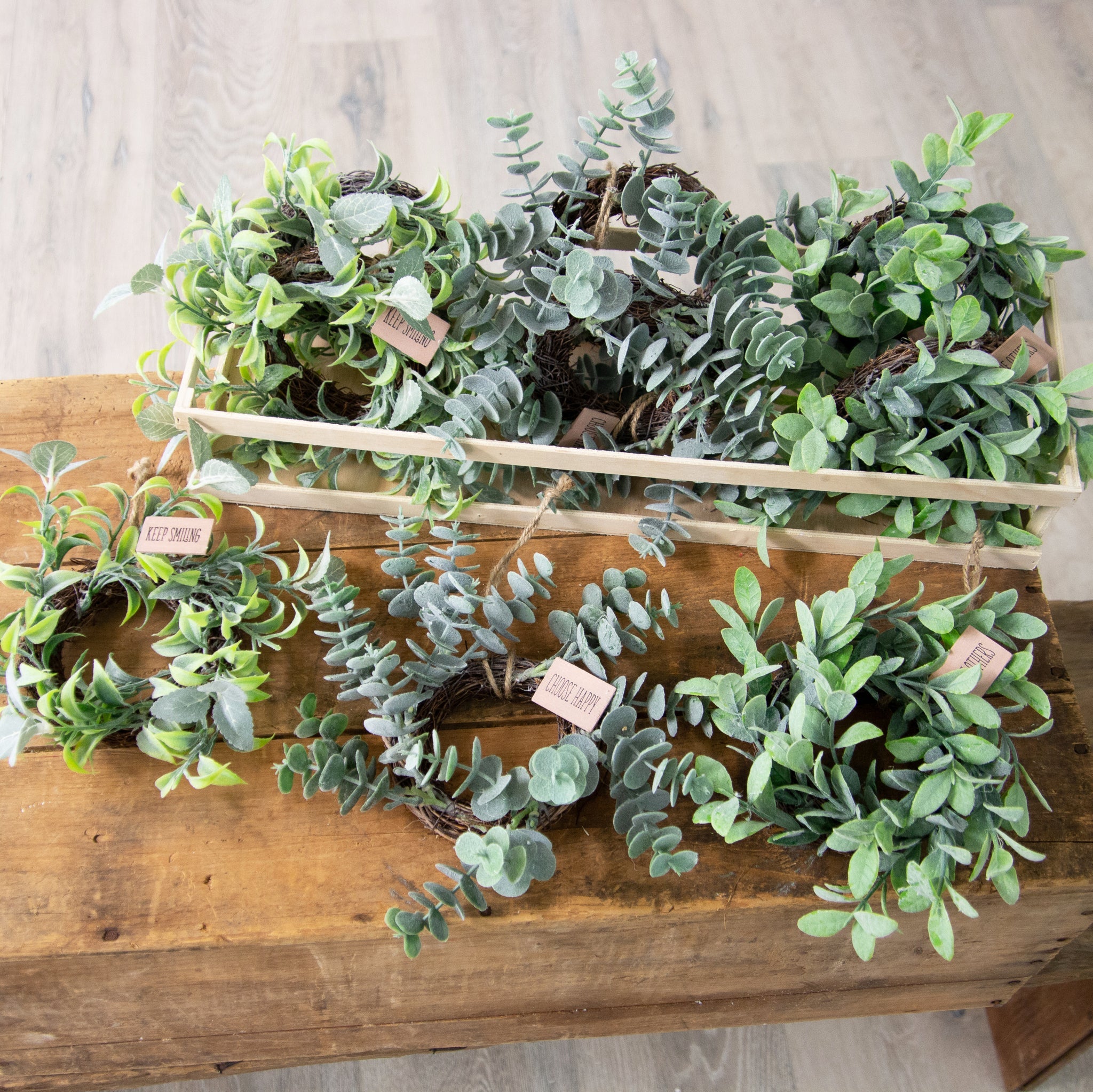 Crate of 9 - Mixed Foliage Wreath Ornaments
