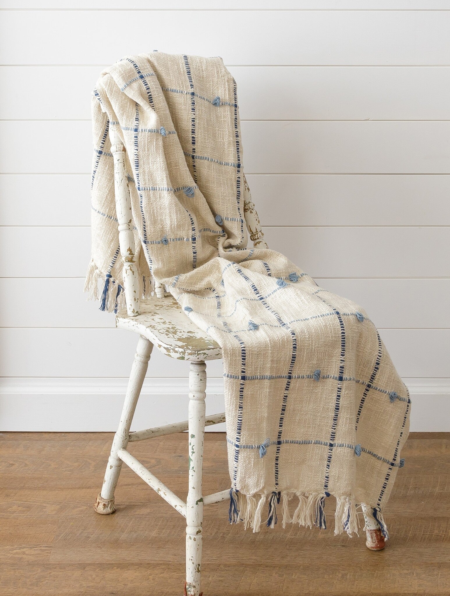 Blue Windowpane Throw