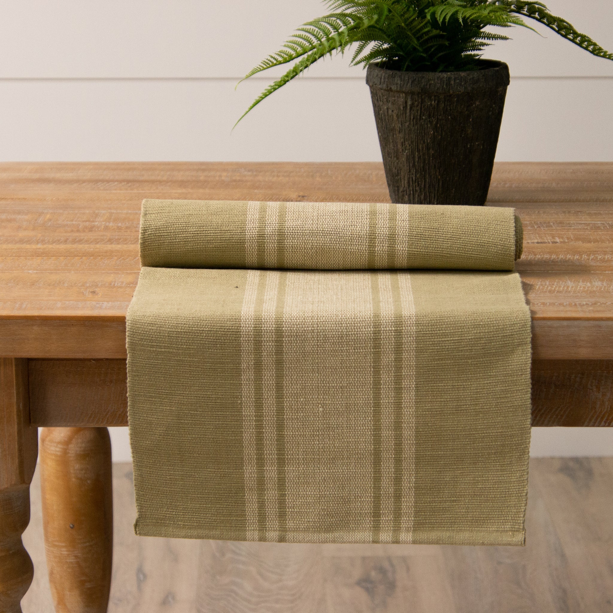 Table Runner - Tan Striped Grain Sack