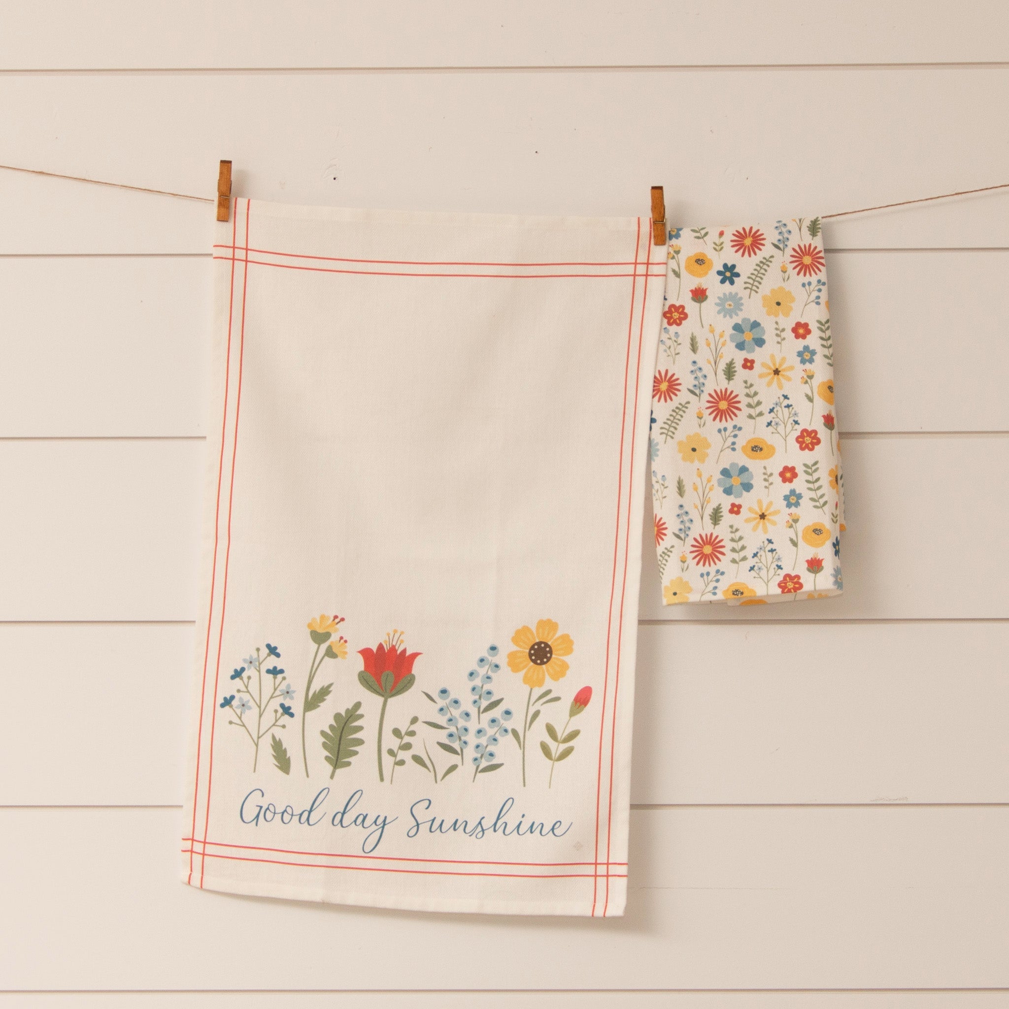 Tea Towels - Good Day Sunshine, Floral Pattern