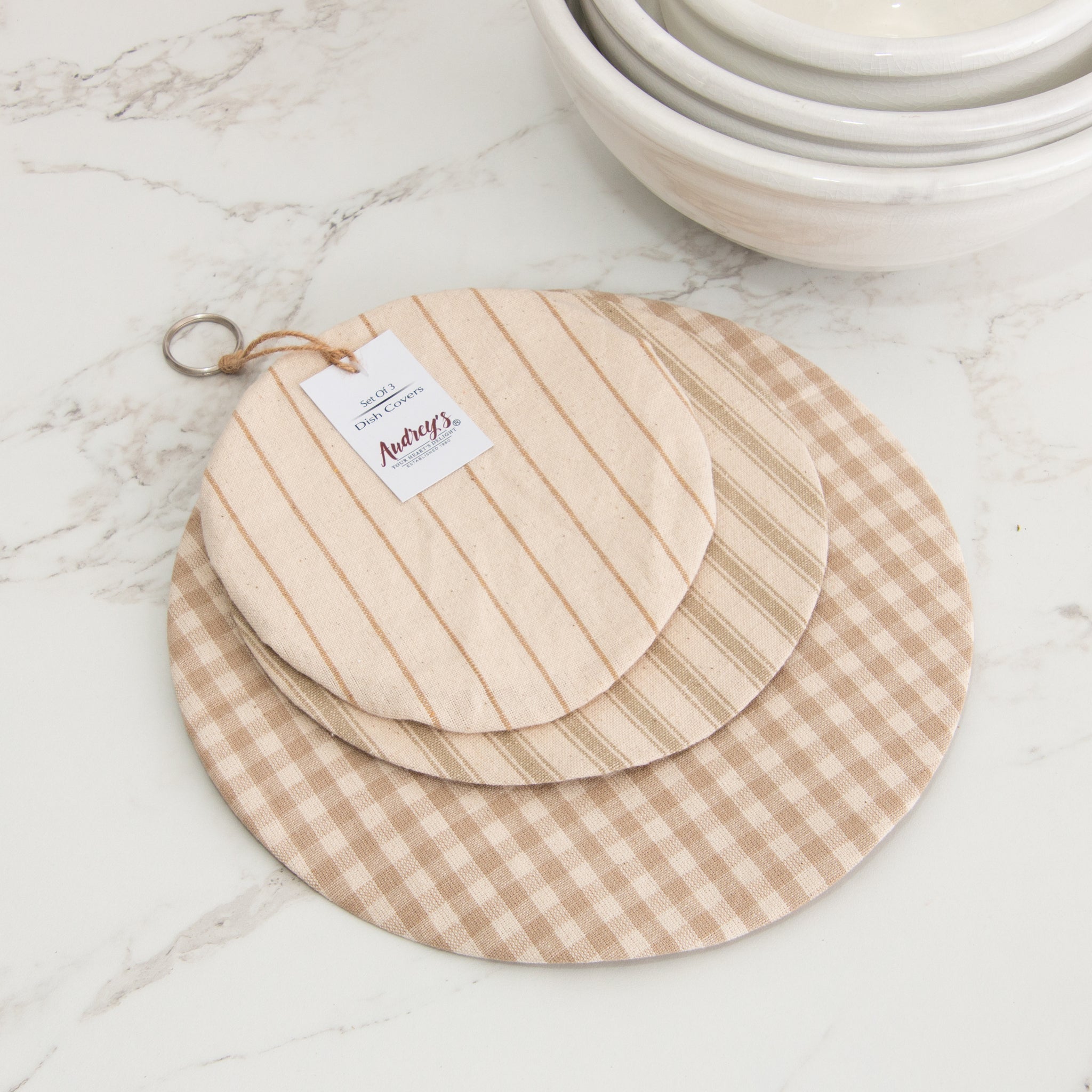 Cloth Bowl Covers, Neutrals