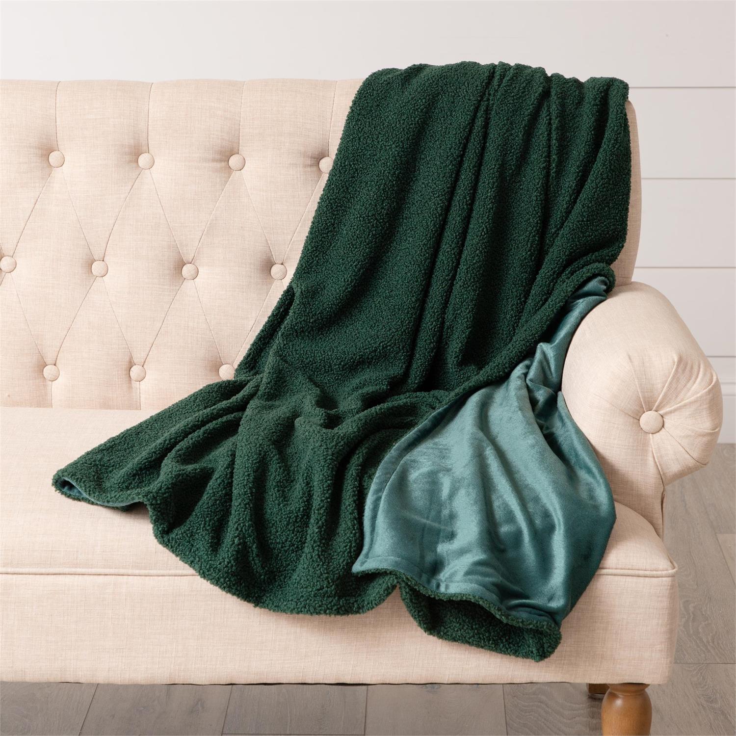 Throw - Cozy Teddy, Green