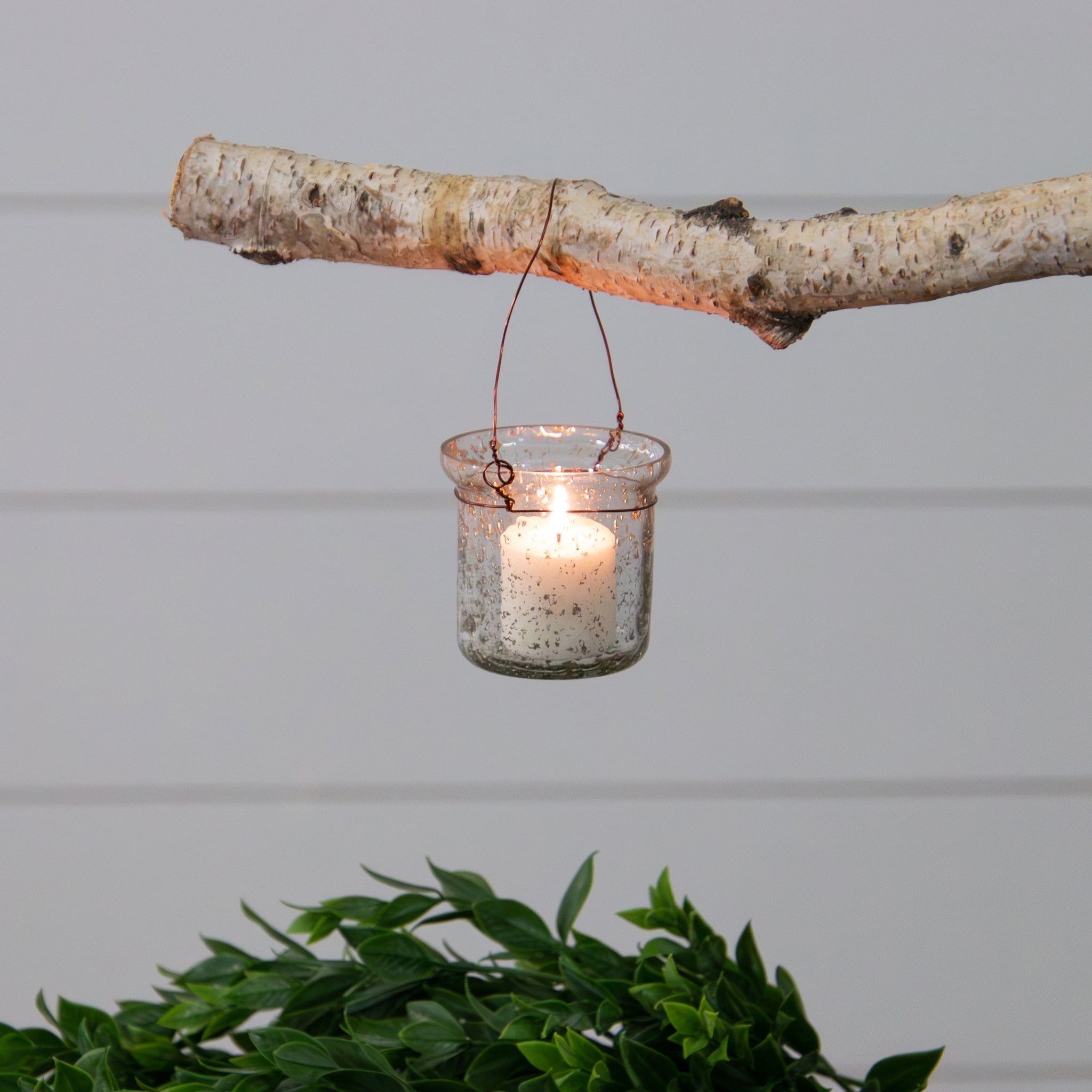 Hanging Speckled Glass Votive Holder