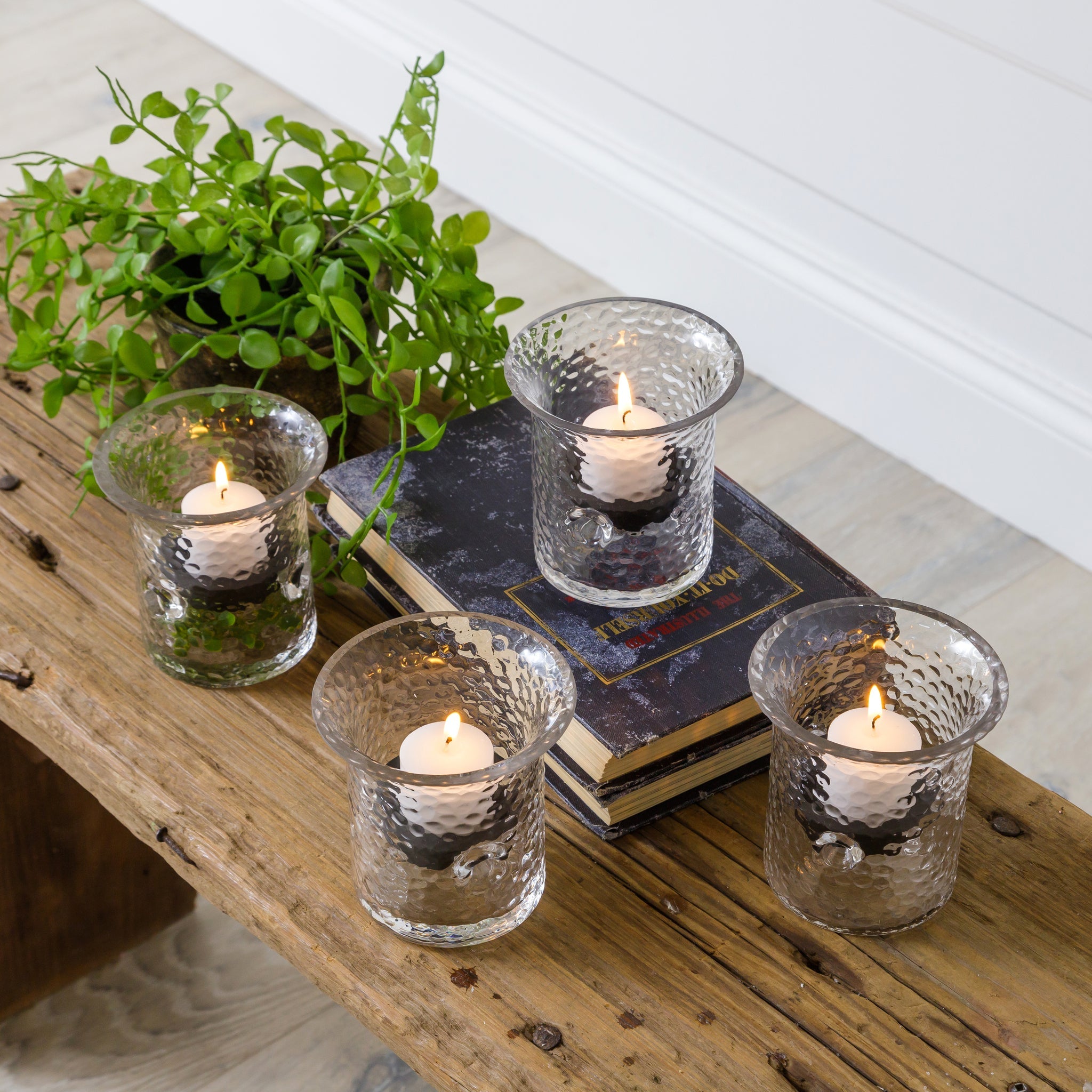 Dimpled Glass Votive Candle Holder