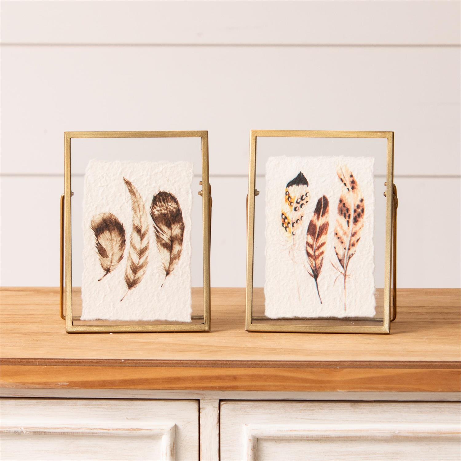 Gold Frames - Feather Prints
