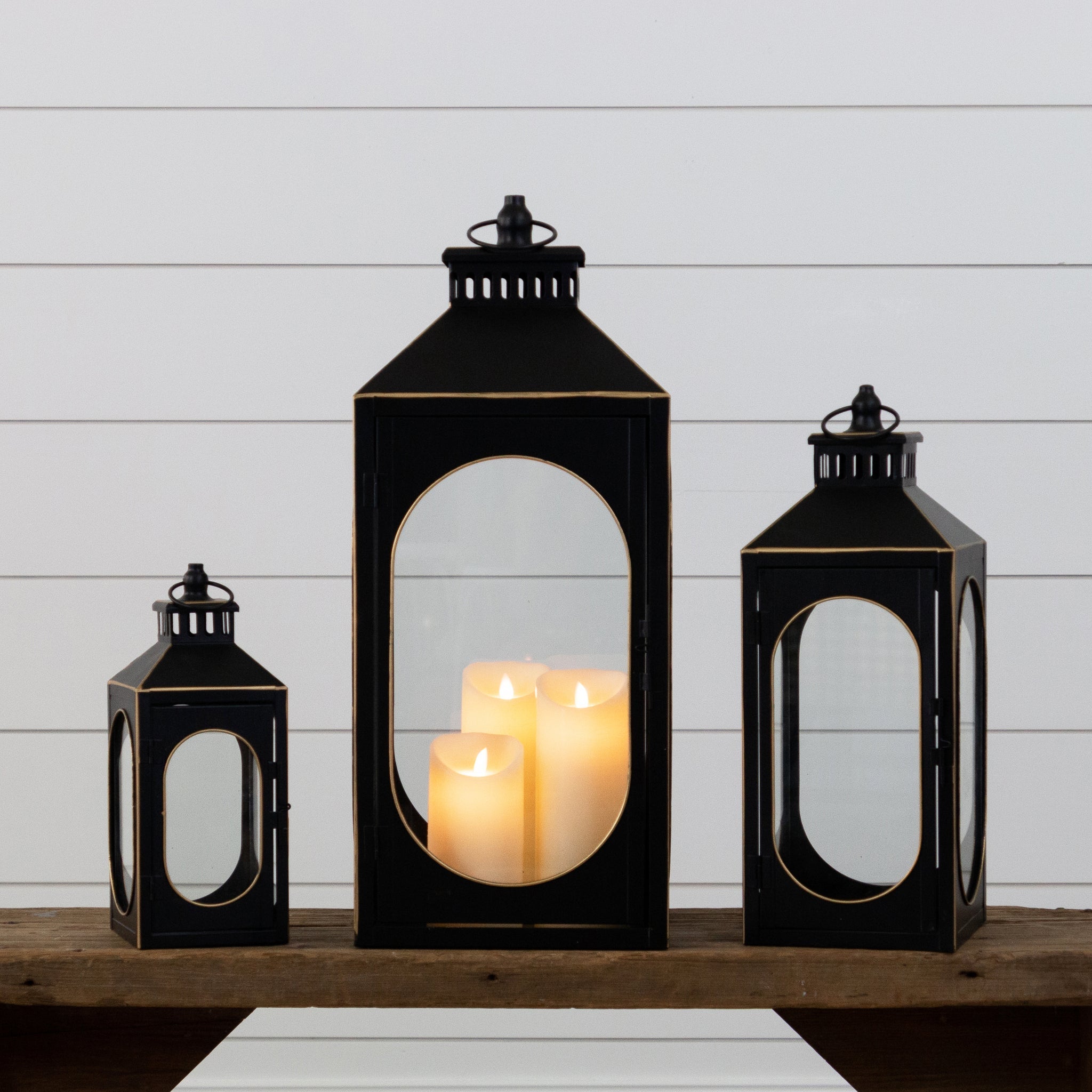 Black Lanterns with Gold Edge