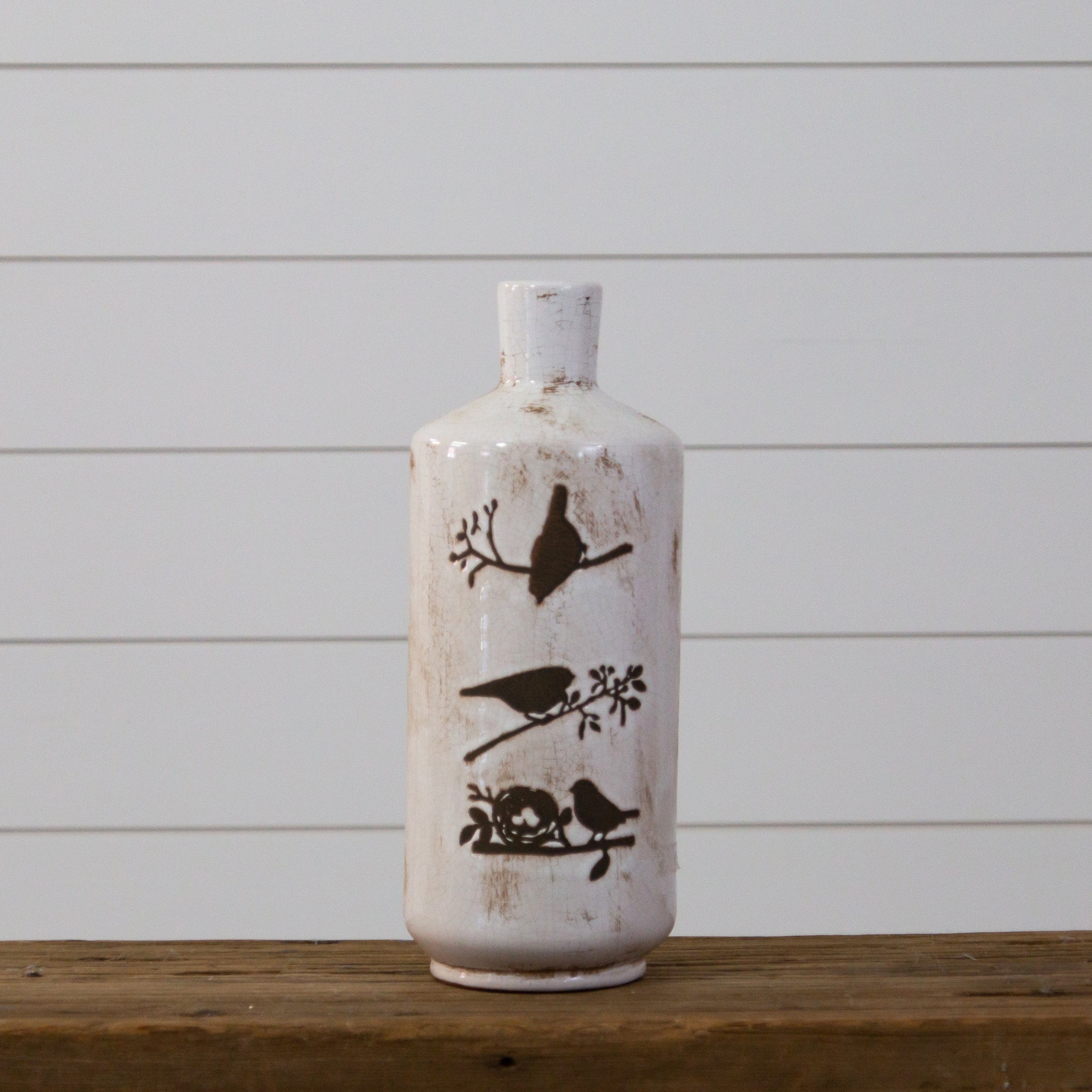Pottery - Birds N Branches Vase, Lg
