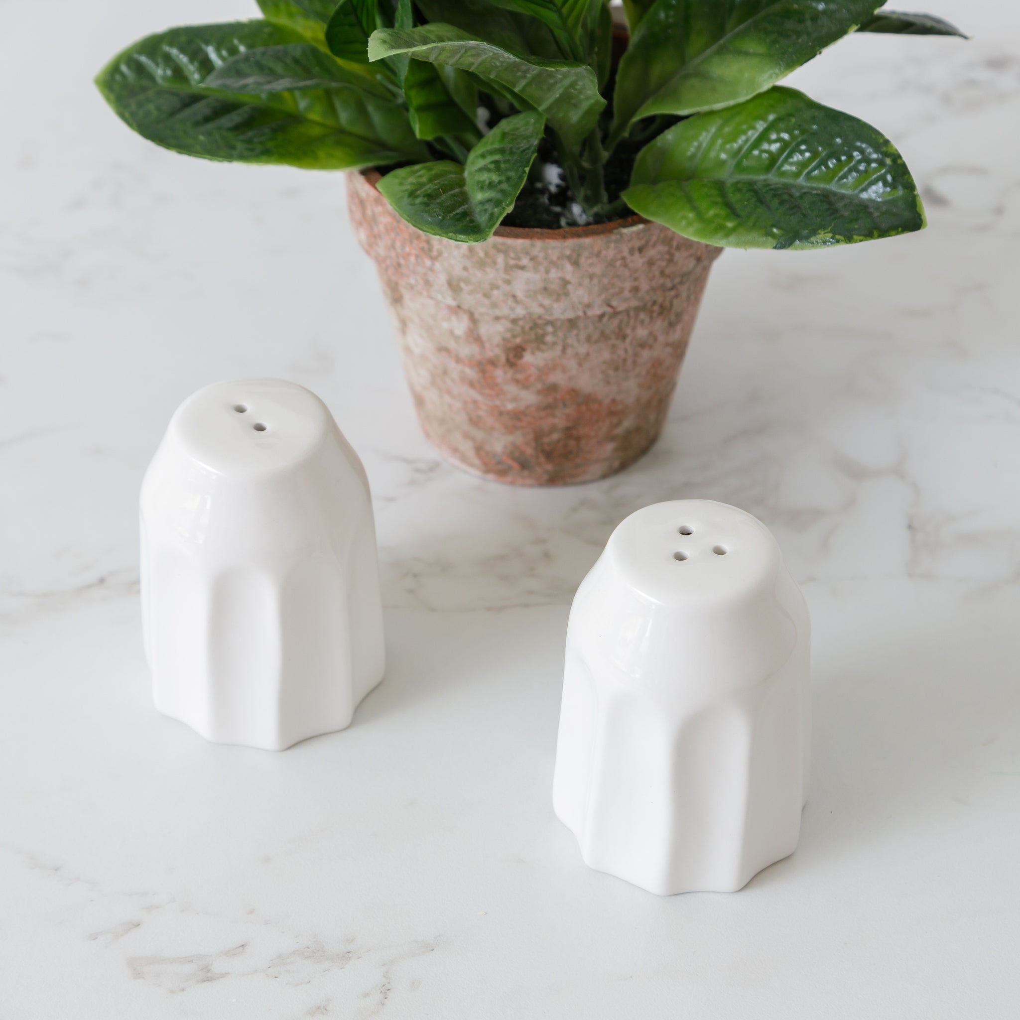 Ironstone Inspired Salt And Pepper Shakers
