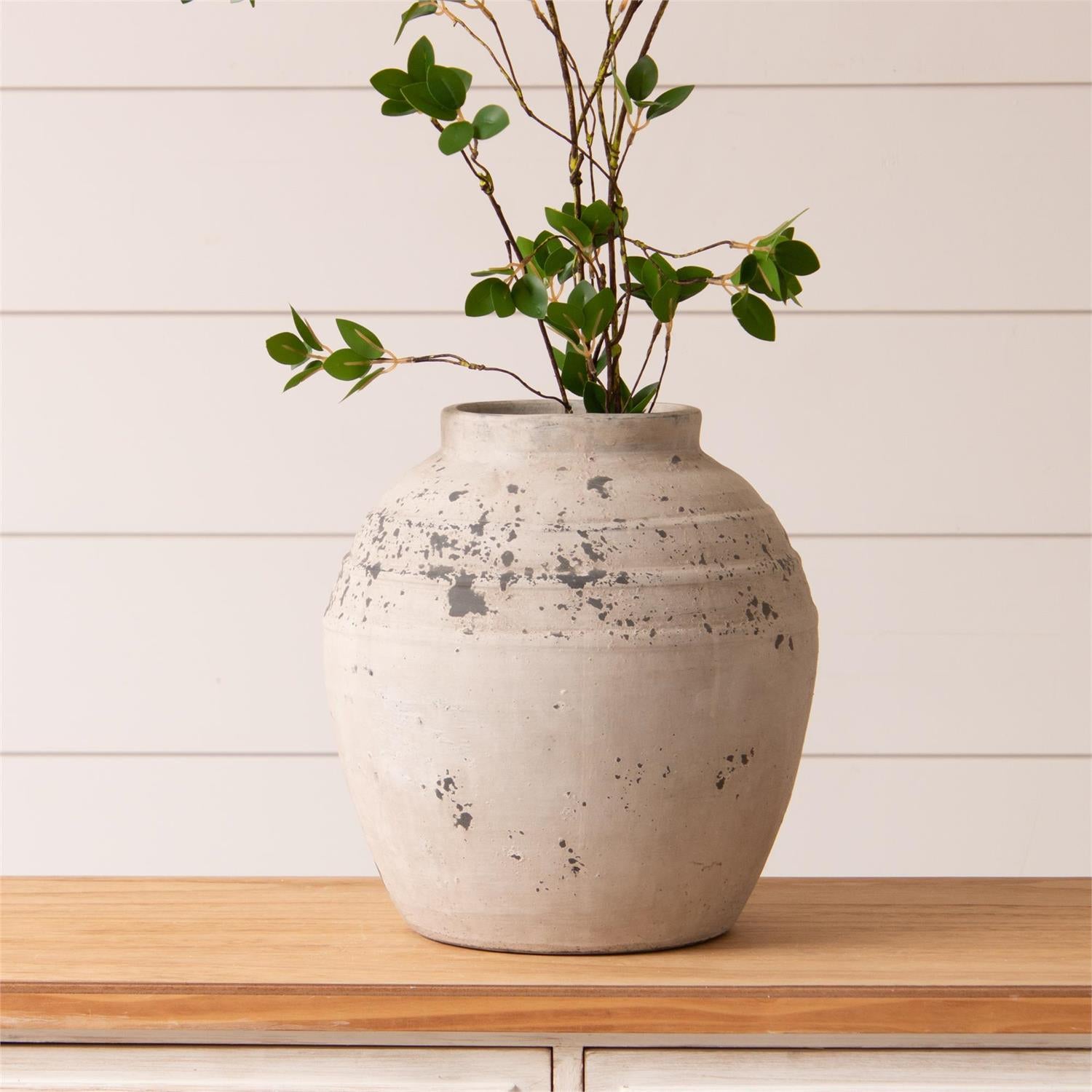 Round Weathered Vase
