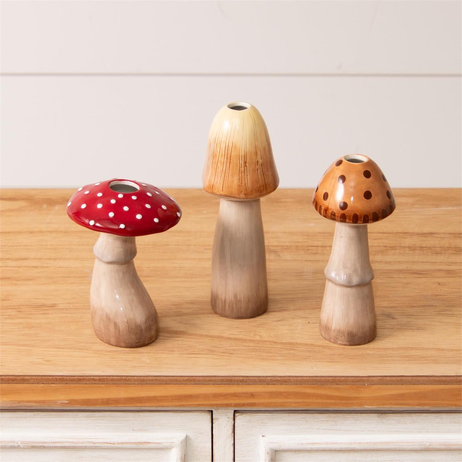 Mushroom Bud Vases (S/3)