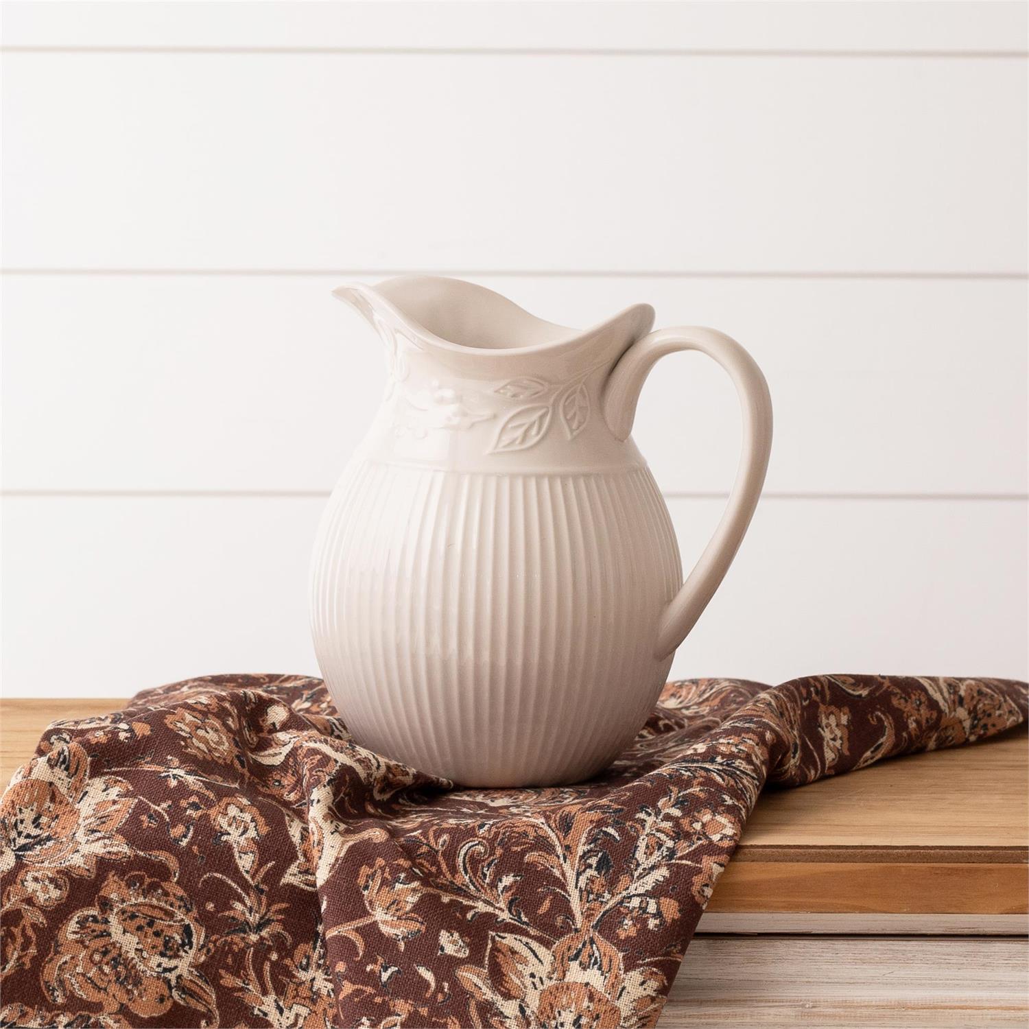 Pitcher - Ridged with Leaf Detail