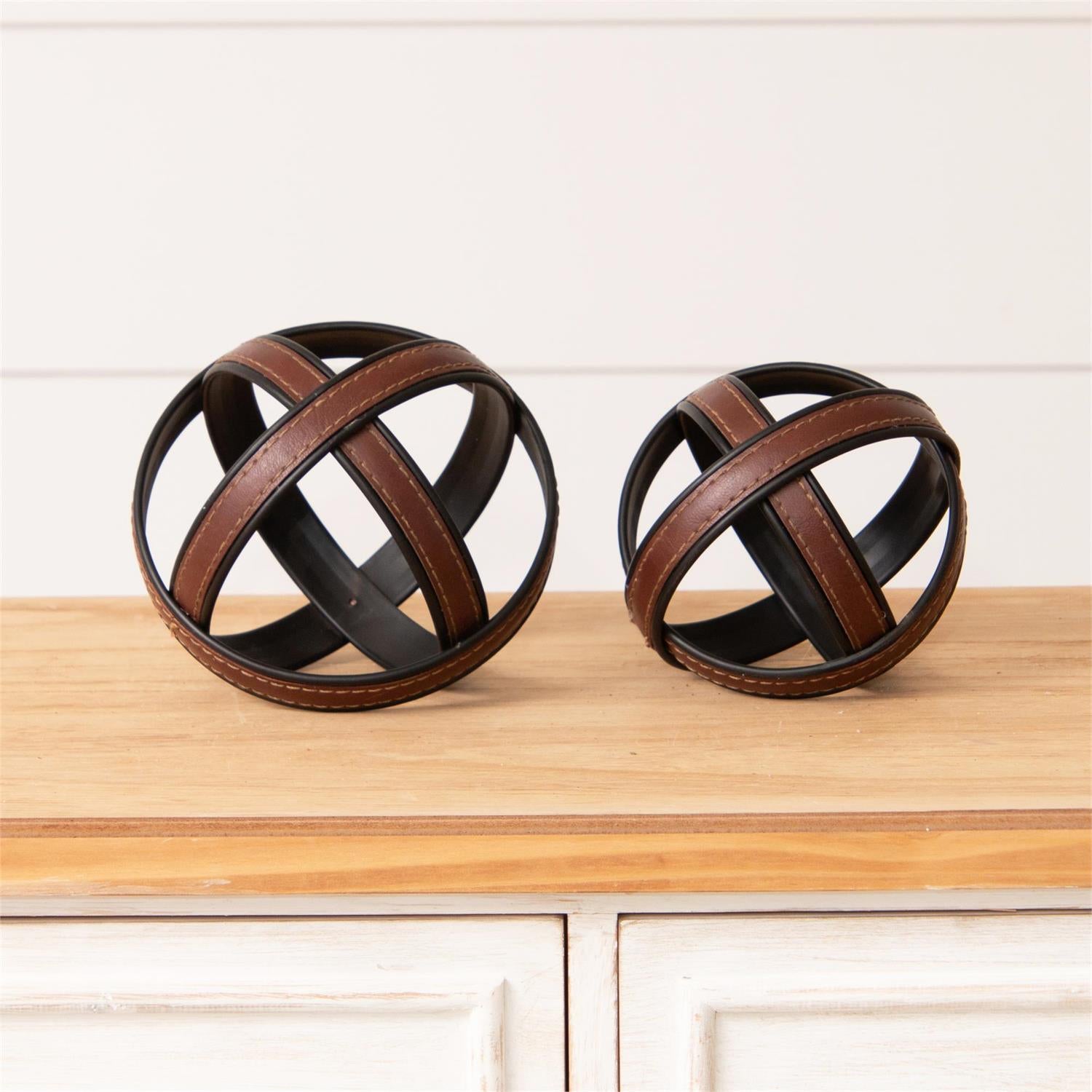 Decorative Faux Leather Orbs