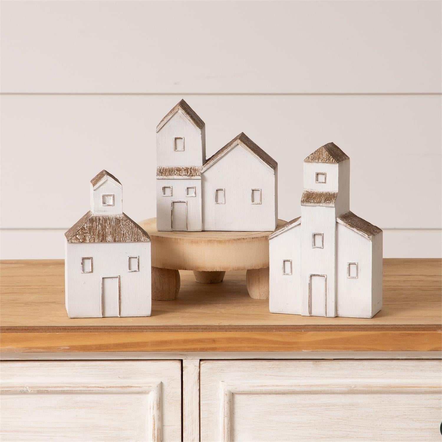 Whitewashed House Figures