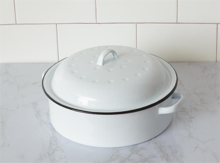 Enamel Pot w/ Dimpled Lid