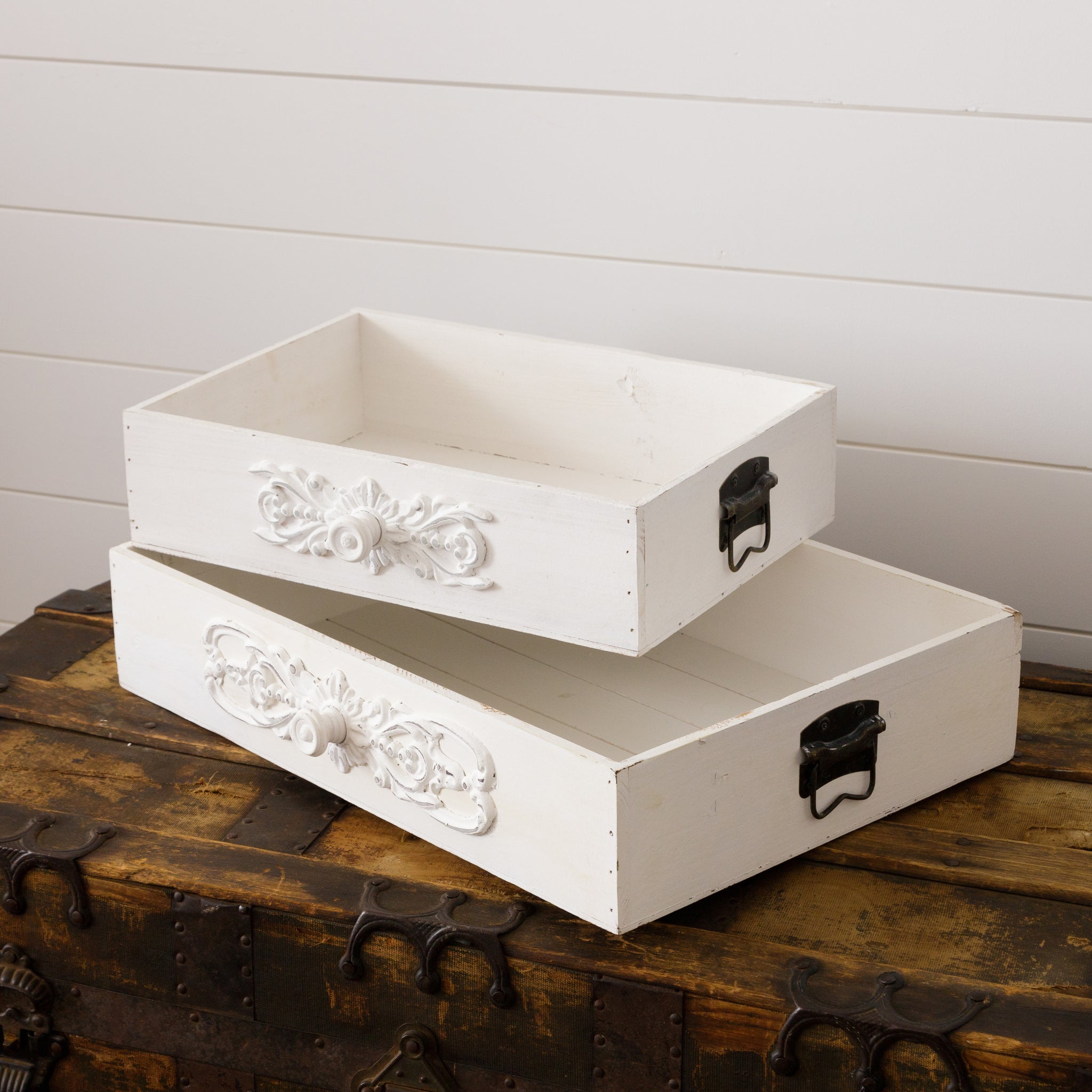 Embellished Drawer Trays w/ Handles (S/2)