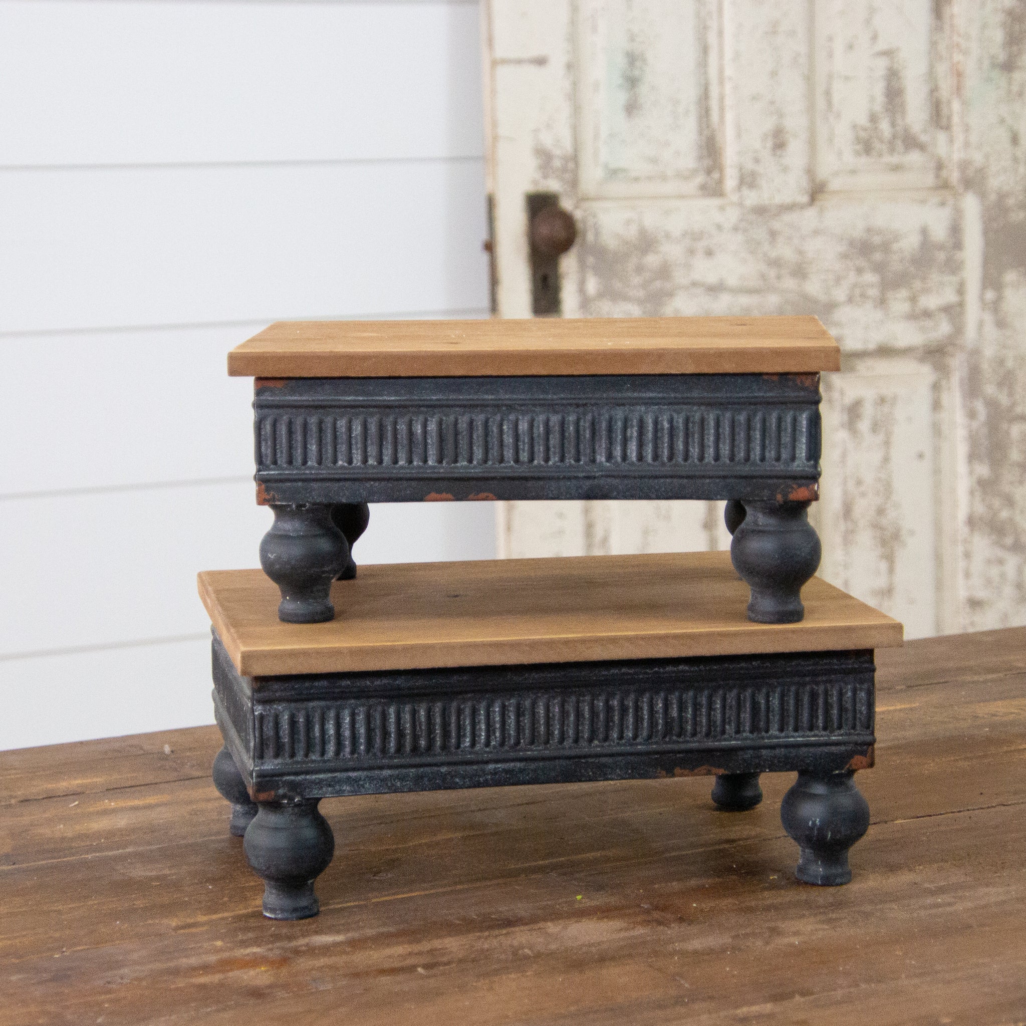 Footed Risers With Metal Edge (S/2)