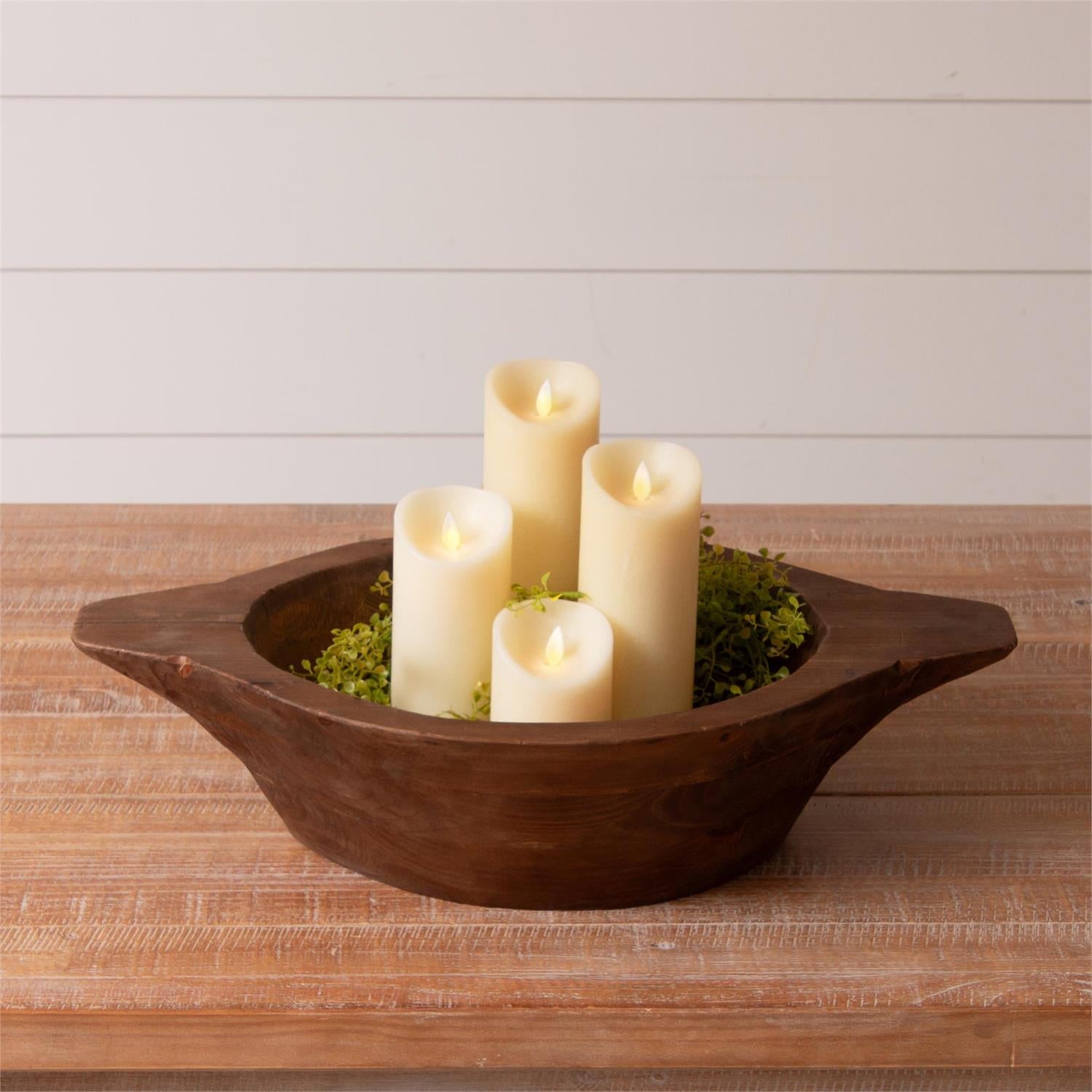 Dark Wood Dough Bowl