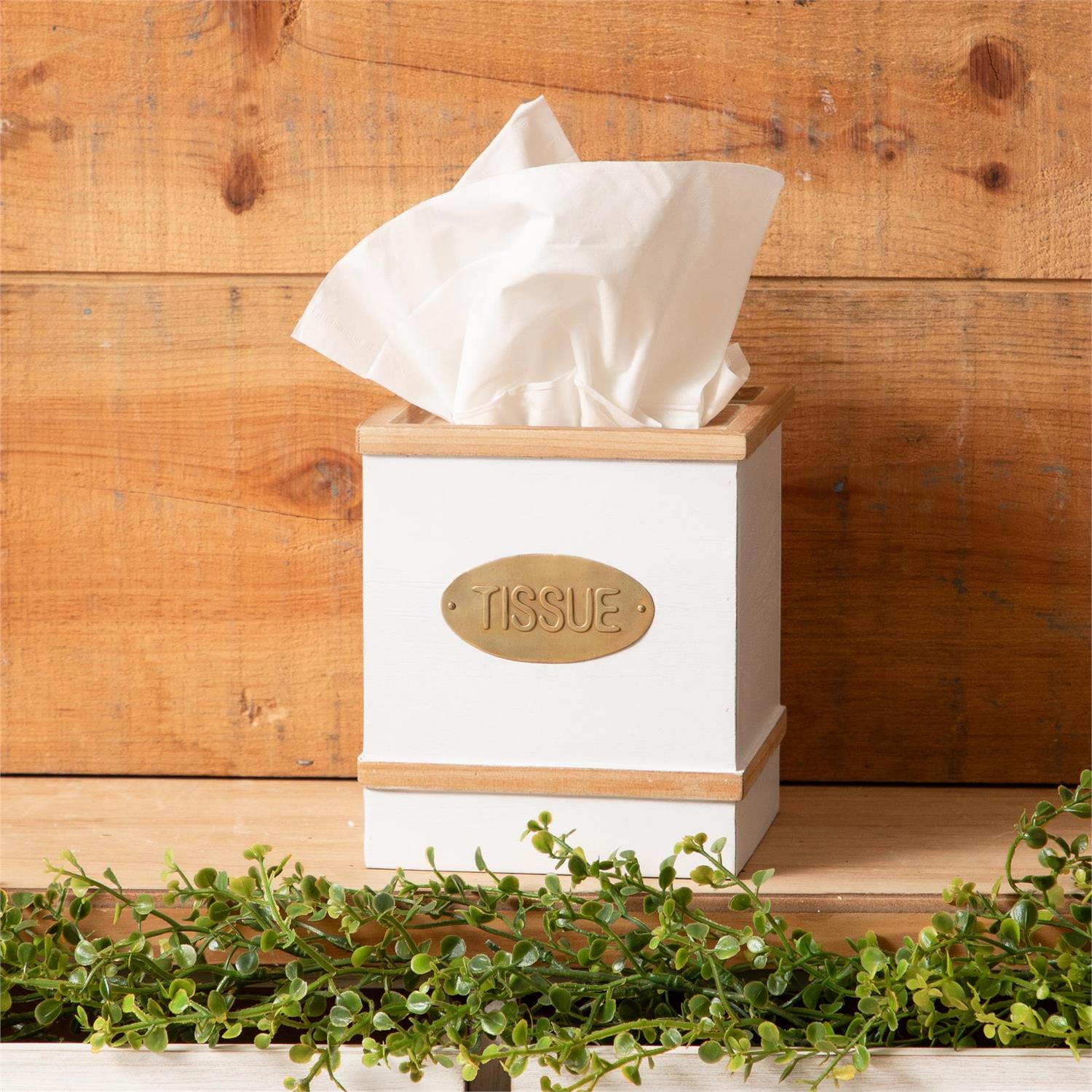 White And Gold Tissue Box