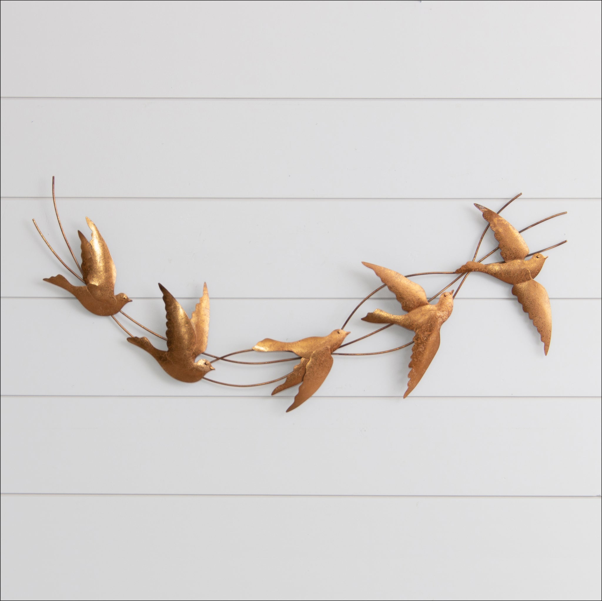 Flight Birds,  Brass Tone Wall Art