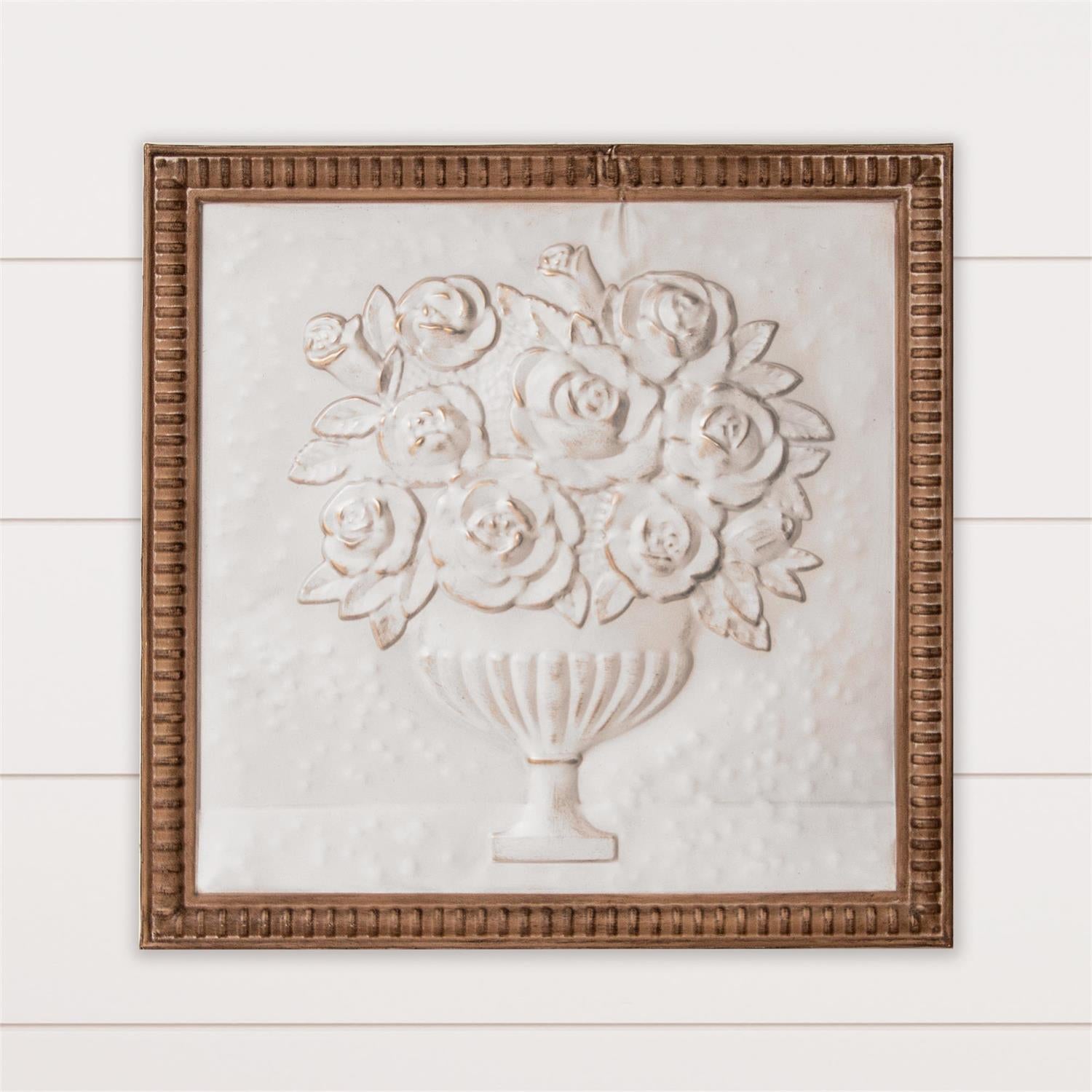 Wall Art - Embossed Floral Urn