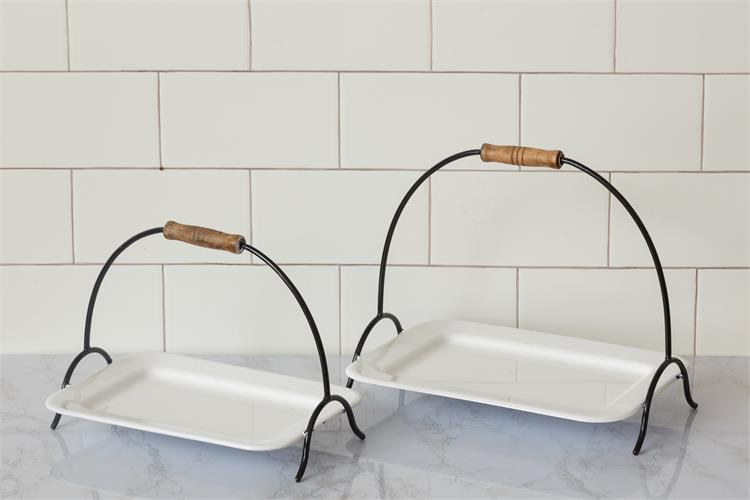 Enamel Serving Trays (S/2)
