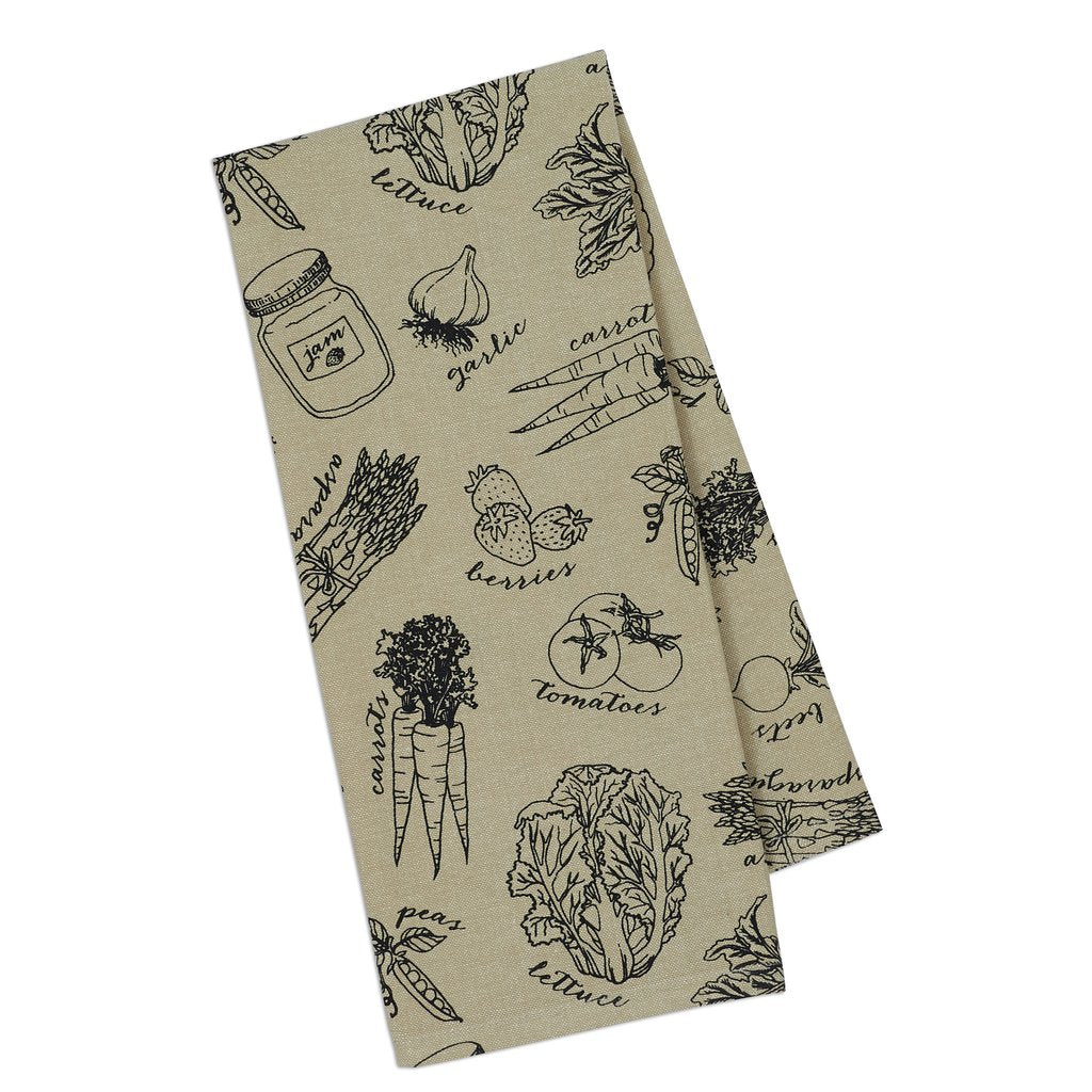 Black French Market Printed Dishtowel (5609846177949)