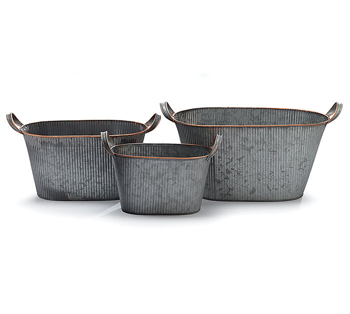 Handled Basket Planters (S/3)