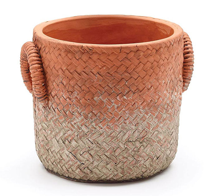 Basketweave Terra-Cotta Planter (Medium) (5610012573853)