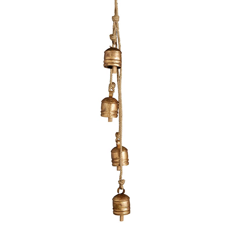 Vintage Metal Bell Cluster - 4 Bells - Large