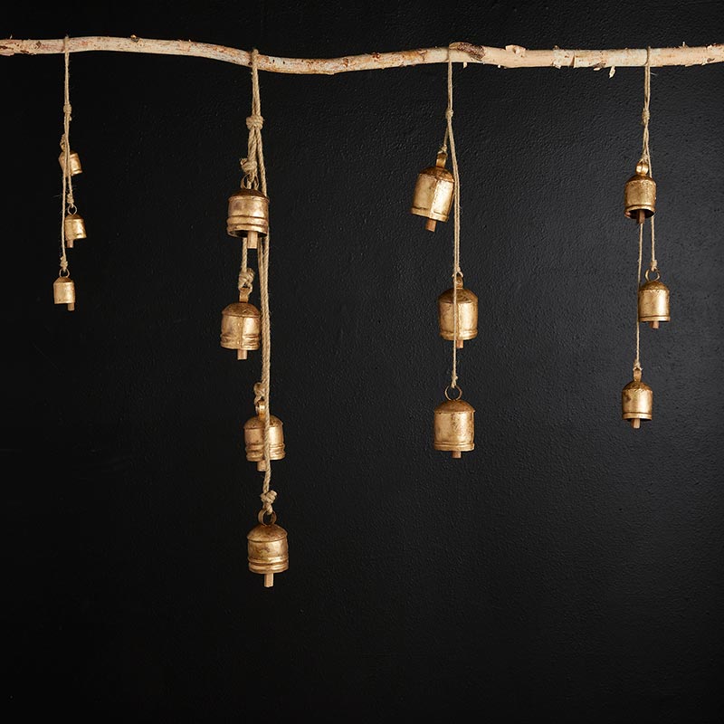 Vintage Metal Bell Cluster - 3 Bells Large