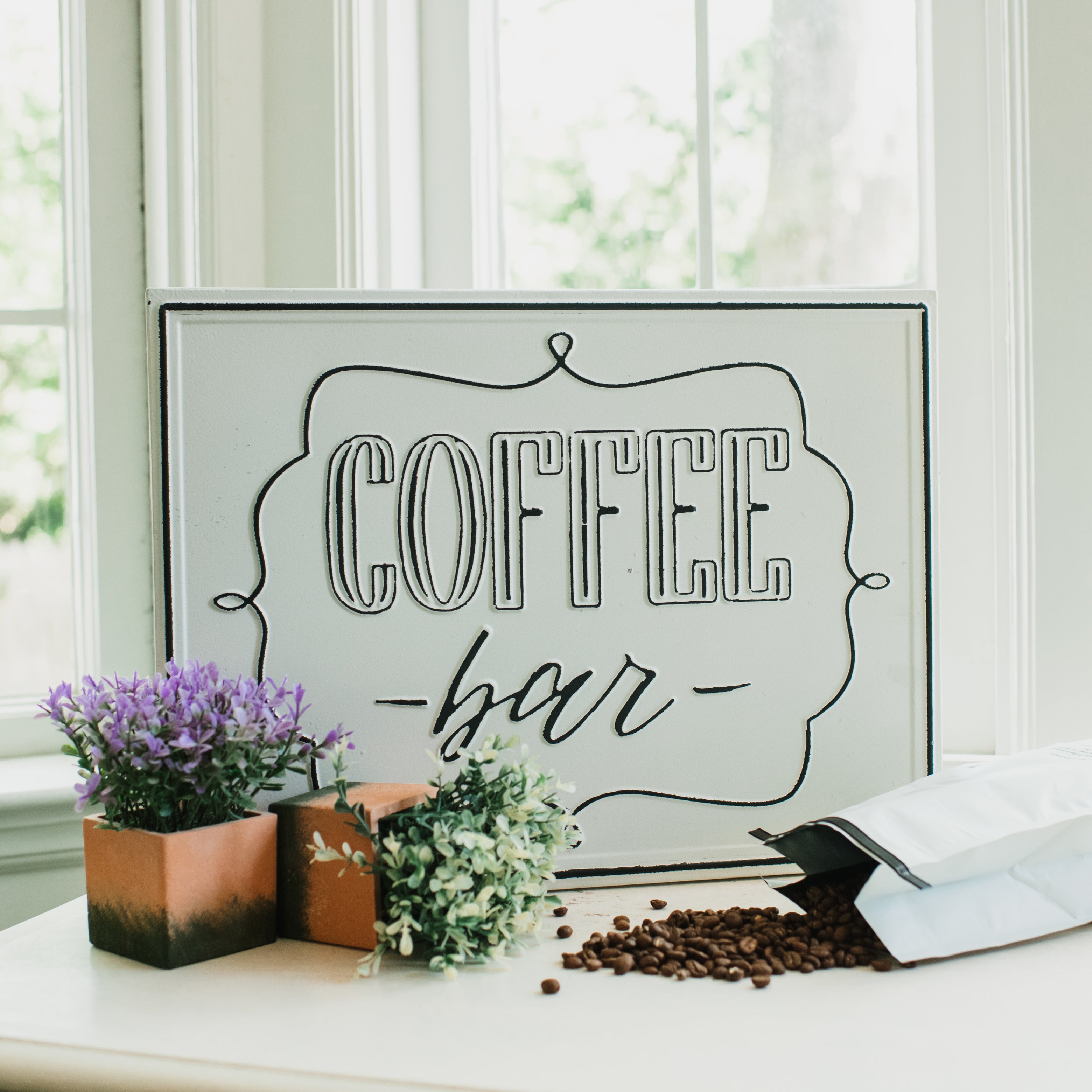 Wispy Lettering Coffee Bar Sign