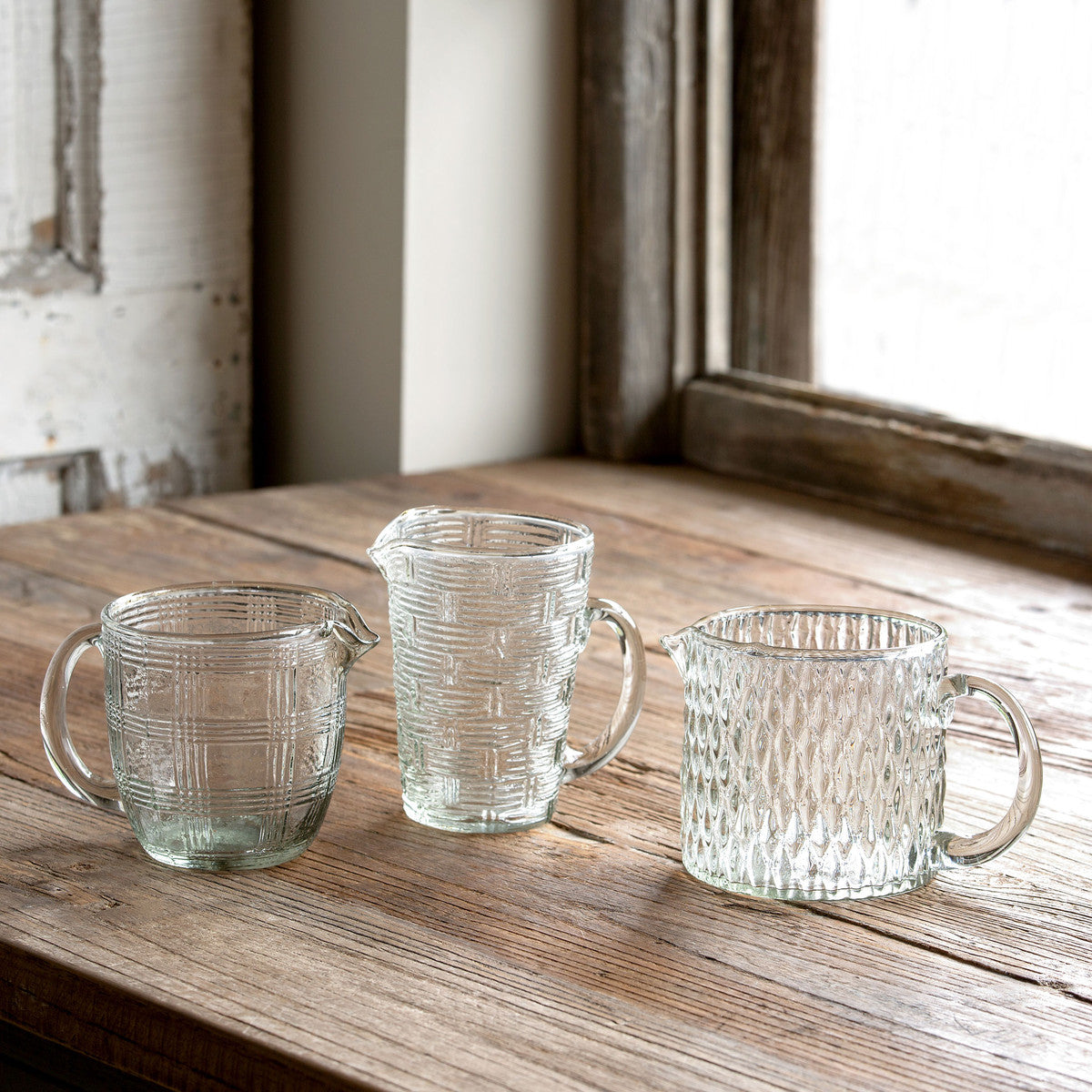 Collected Patterned Glass Pouring Cups (S/3)