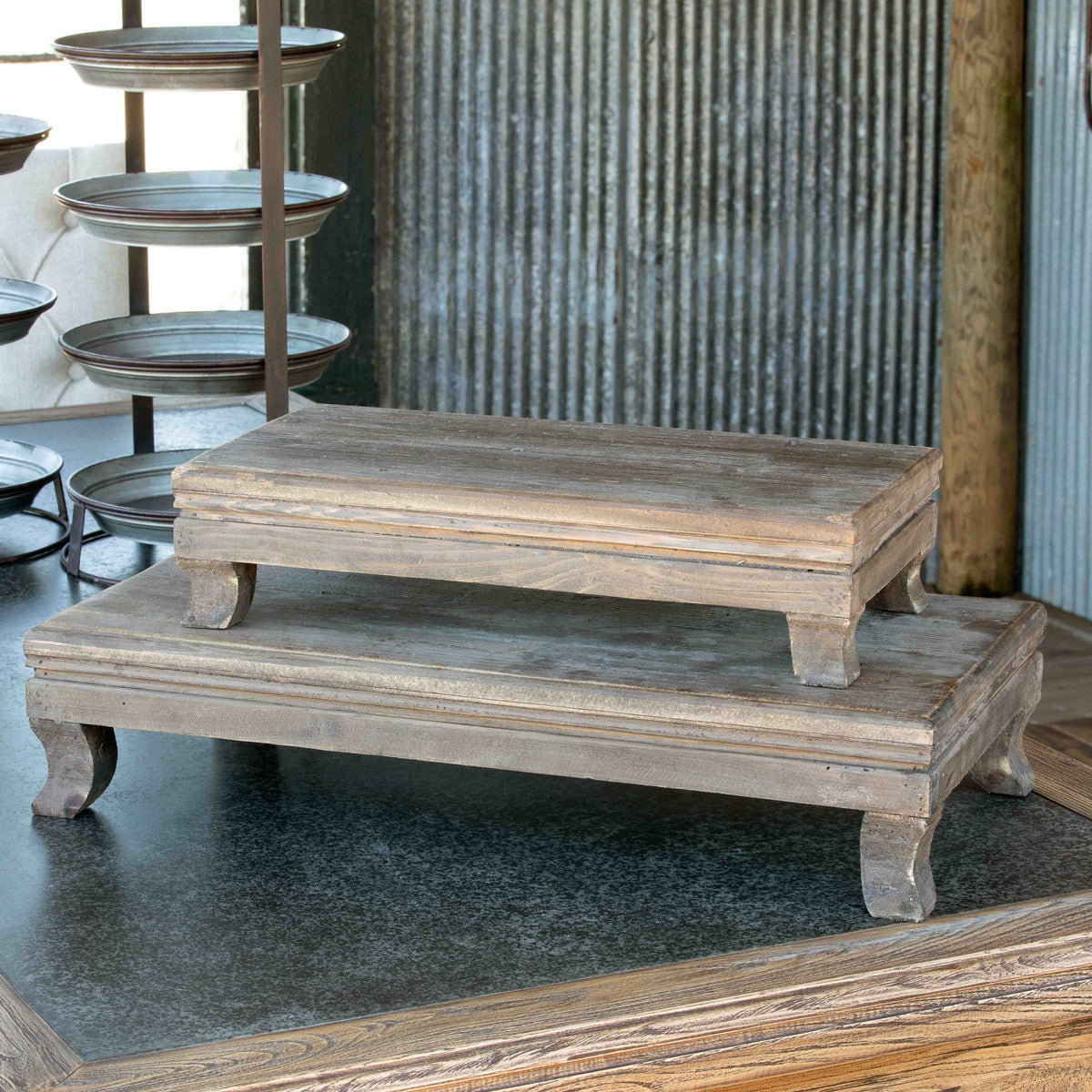 Far East Wooden Riser Set of 2