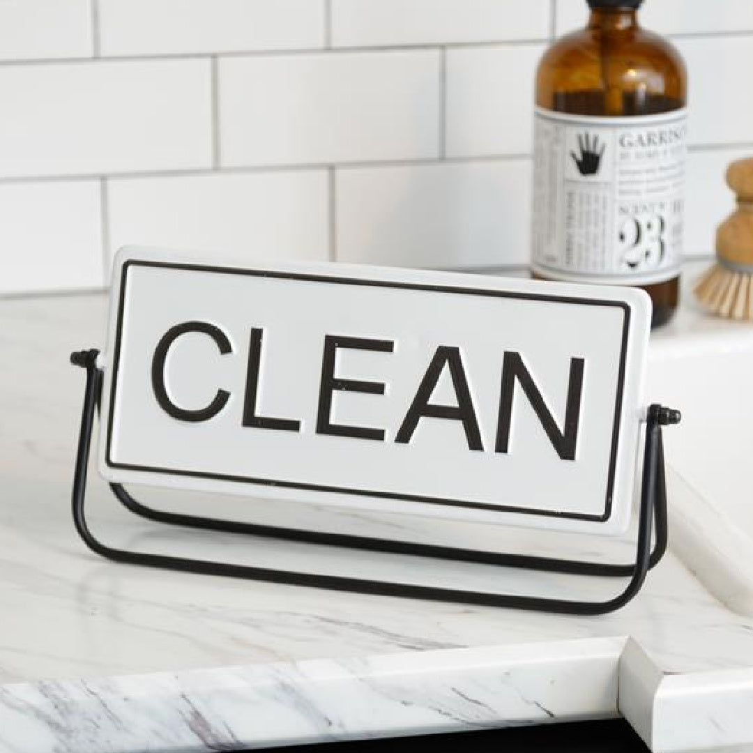 Clean / Dirty Metal Flip Sign