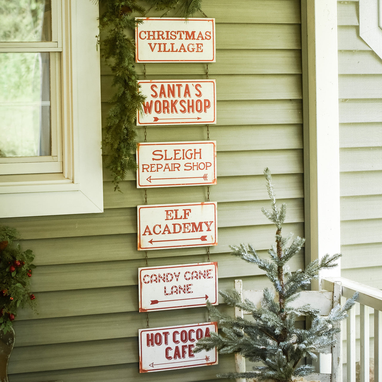 Christmas Village Metal Menu Wall Art