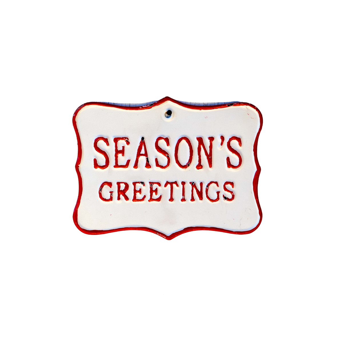 Vintage Metal "Seasons Greetings" Wall Plaque