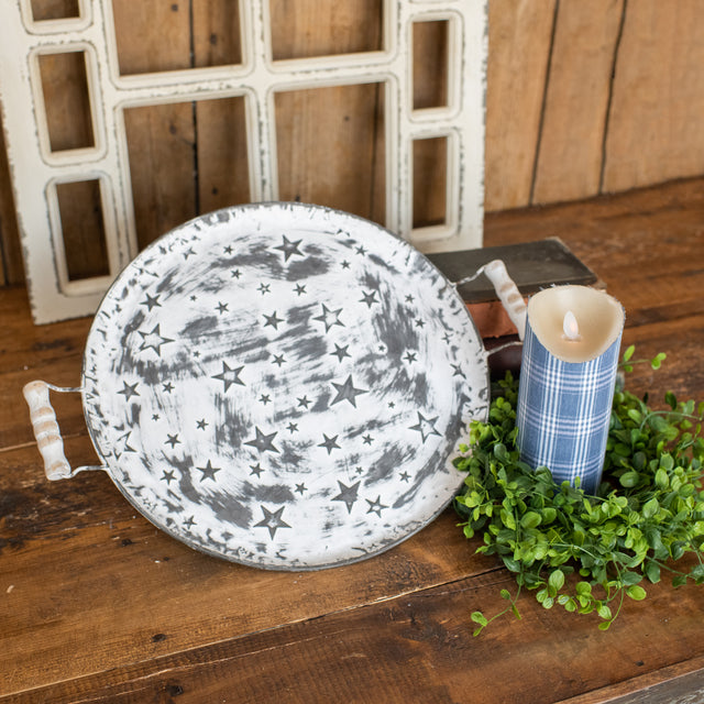 SHABBY CHIC DISTRESSED EMBOSSED STAR TRAYS (M)