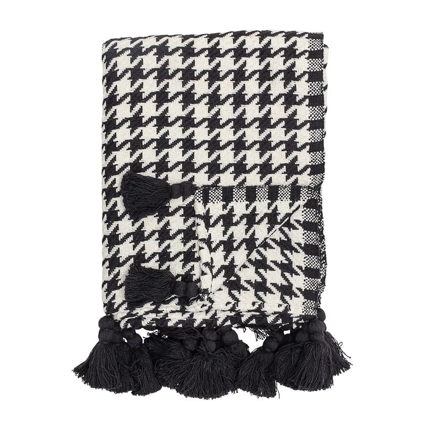 Black & Ivory Houndstooth Throw (5610109304989)