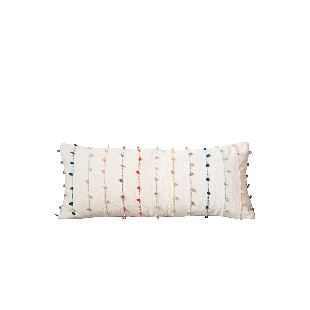 36" Multi Color Embroidery Loop Pillow (5609966665885)
