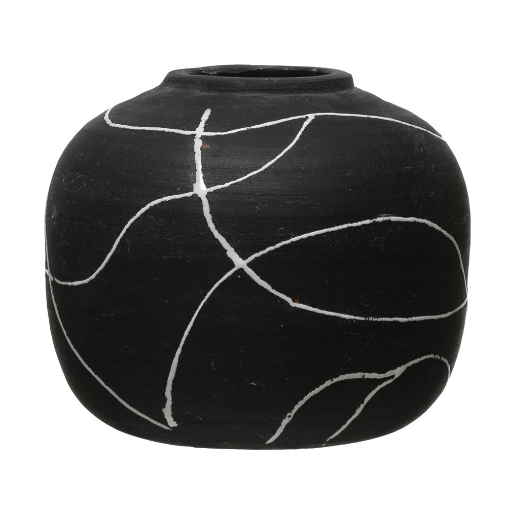 Hand Painted Terracotta Vessel