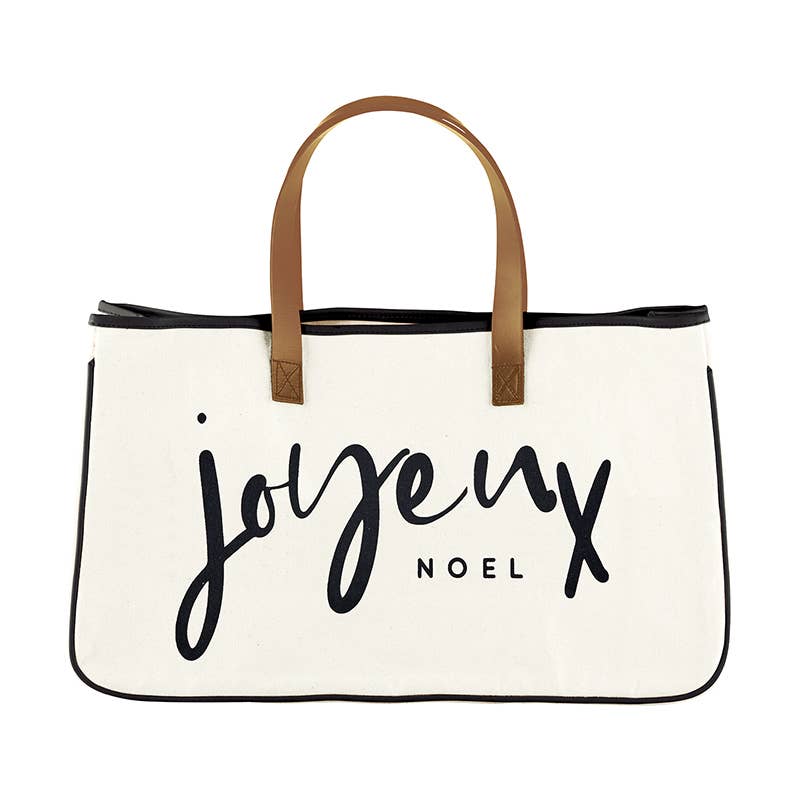 Joyeux Noel Canvas & Leather Tote