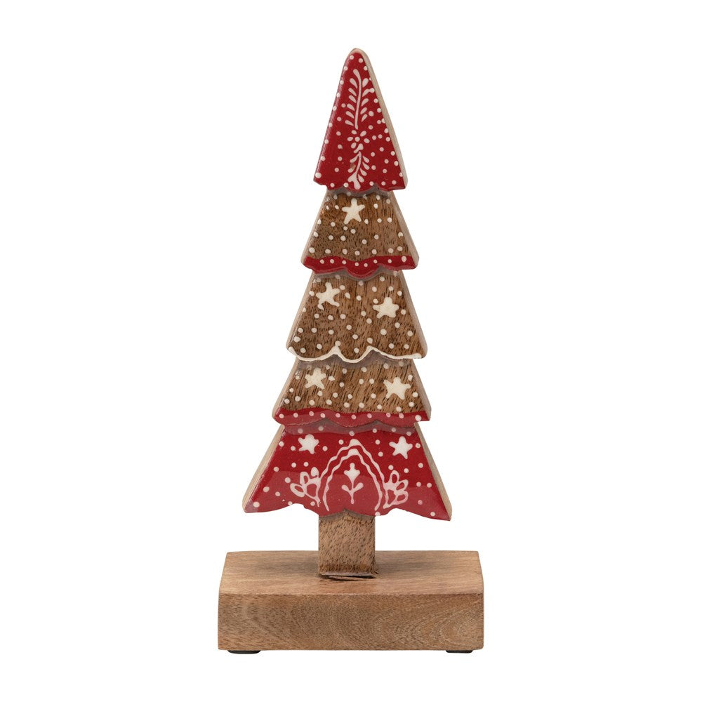 Hand Painted w/ Red Wooden Tree